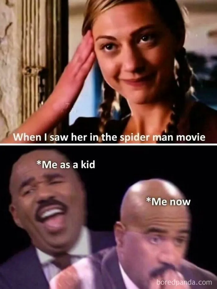 Meme featuring Ursula Ditkovich from Spider-Man alongside Steve Harvey reaction faces, explaining complex memes.