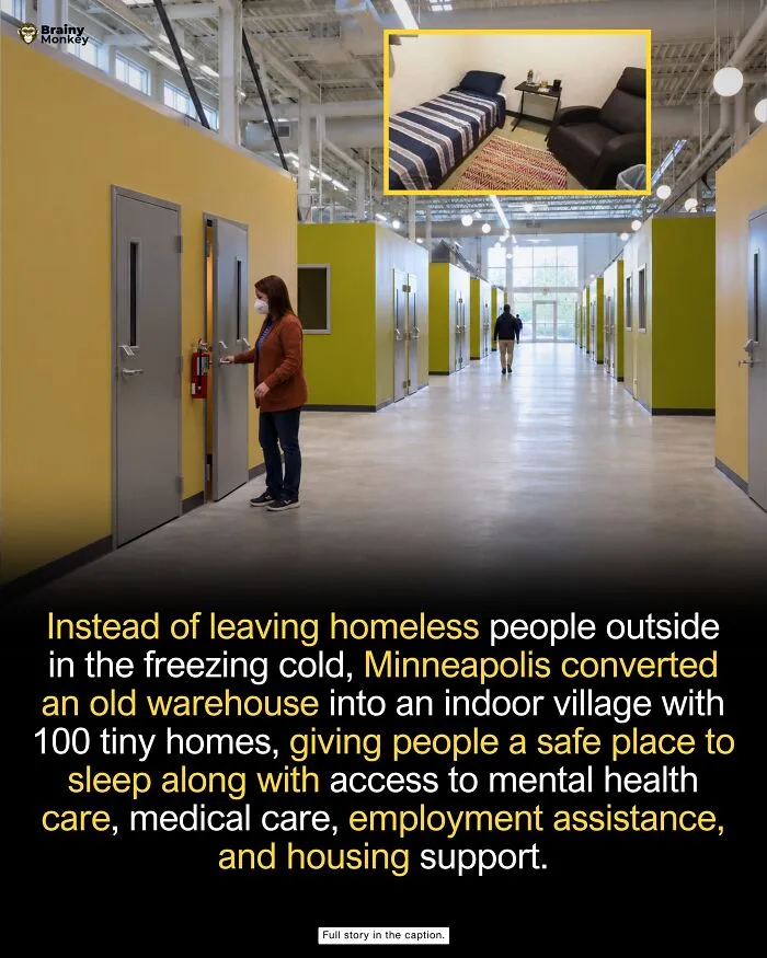 Indoor tiny homes in a Minneapolis warehouse, one of many wholesome facts
