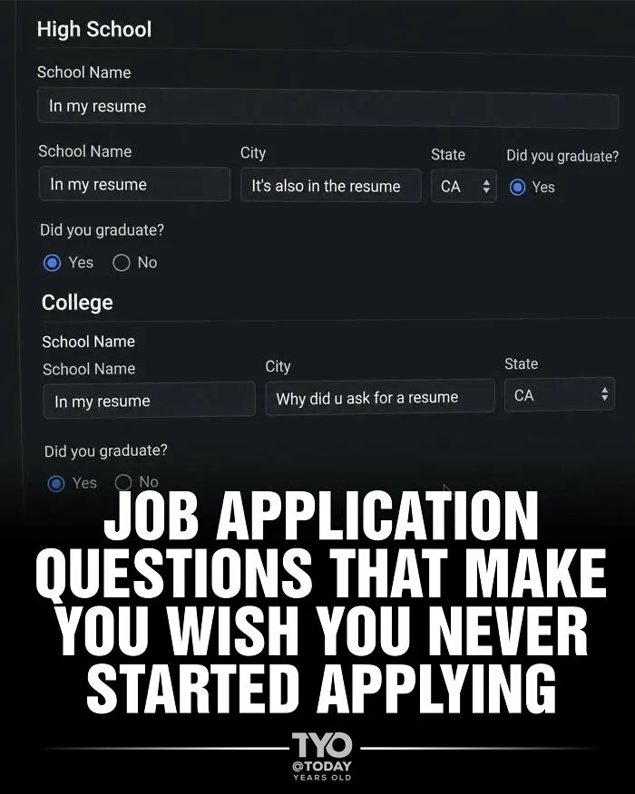 An online job form showcasing recruiting fails where repetitive fields frustrate applicants.