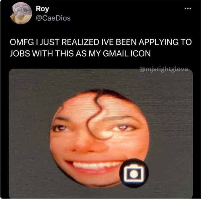 A social media post about an embarrassing profile picture causing job recruiting fails.