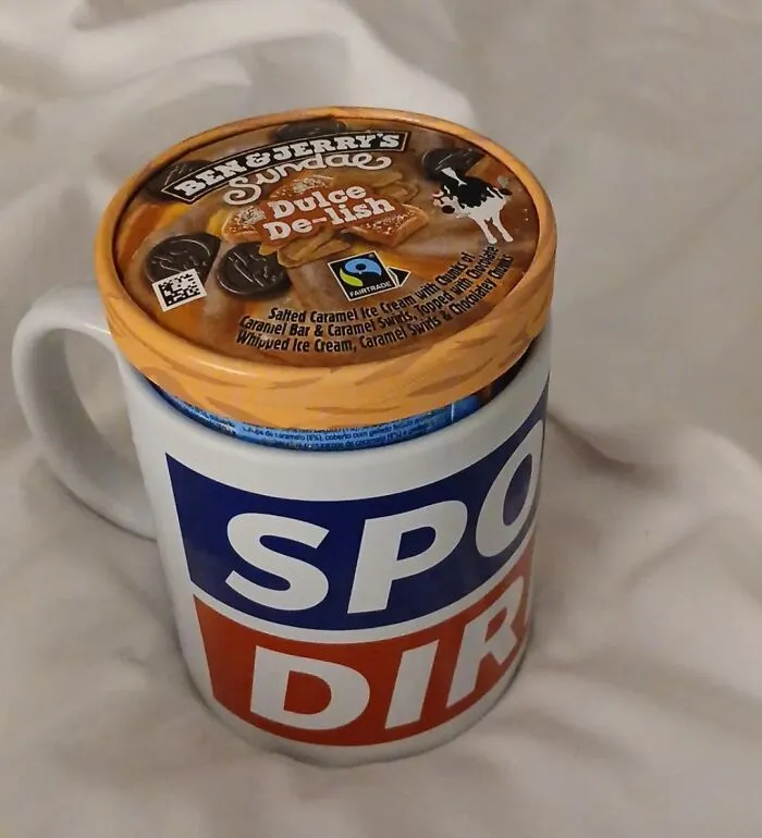 A Tip For Keeping Hands Warm When Eating Small Tubs Of Ice Cream