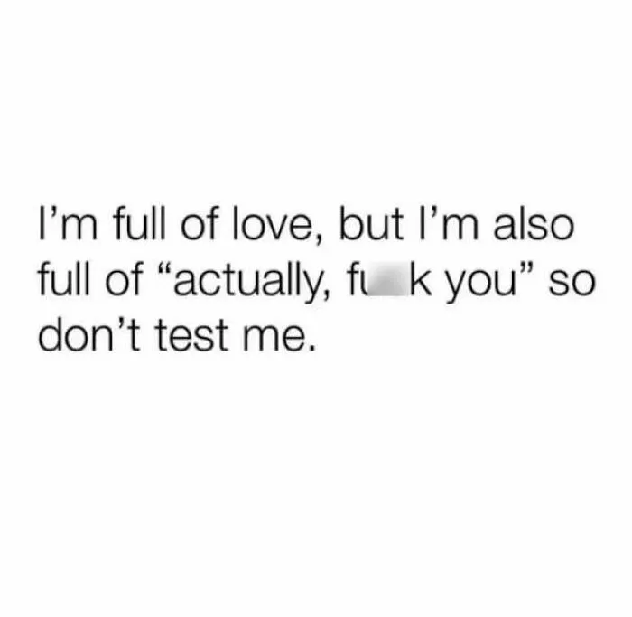 Text meme about love and frustration with explicit language censored