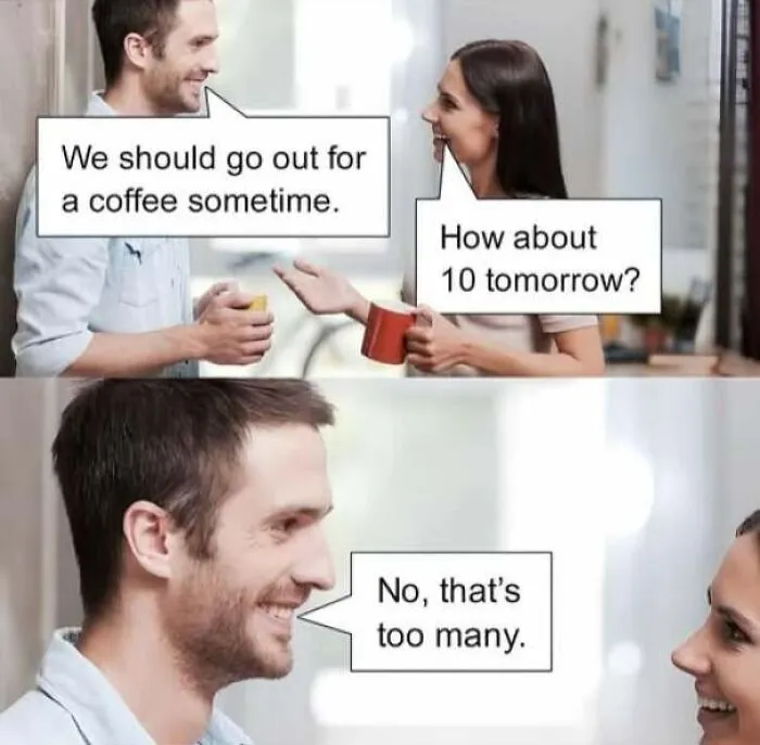 Funny pics meme about a coffee date misunderstanding