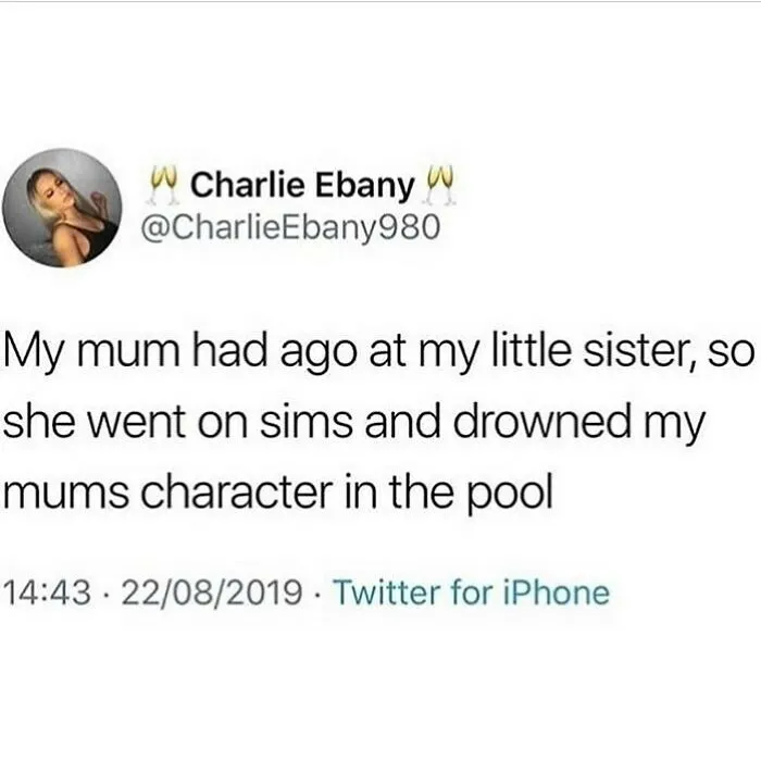 Tweet about sibling dragging mother’s Sims character causing chaos