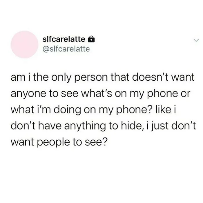 British humor tweet about privacy and phone usage