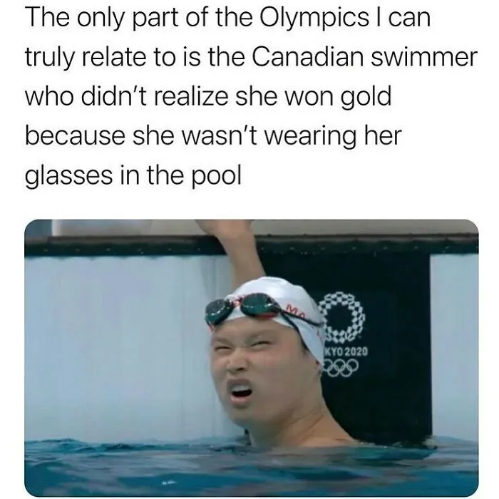 Funny British joke about Canadian Olympic swimmer and glasses