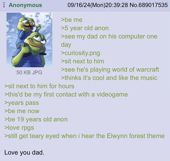 Wholesome gaming memory of father and son bonding over World of Warcraft music