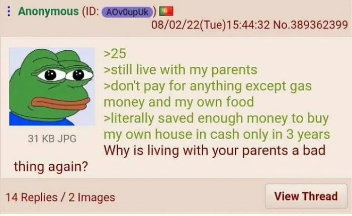 Adult living with parents saving to buy own home shared as a wholesome life moment