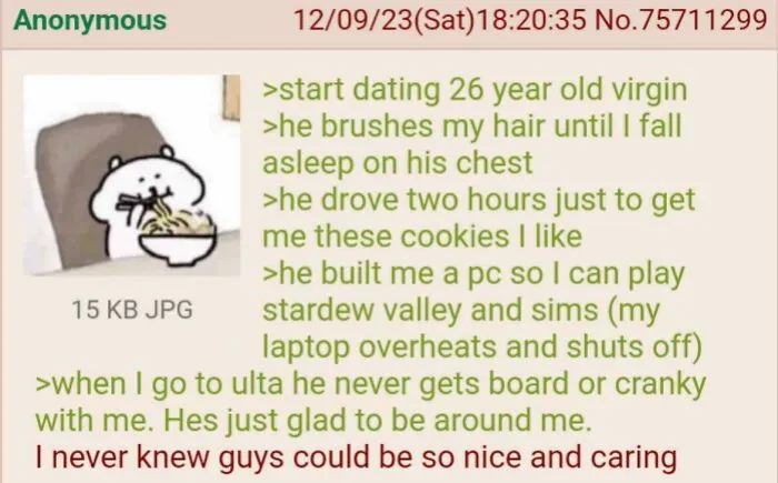 Wholesome relationship story about kindness and care from a thoughtful partner