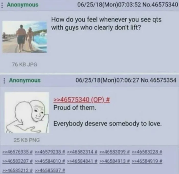 Heartwarming post about love showing pride for couples regardless of appearances