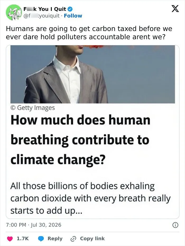 Questioning human breathing's contribution to climate change impact