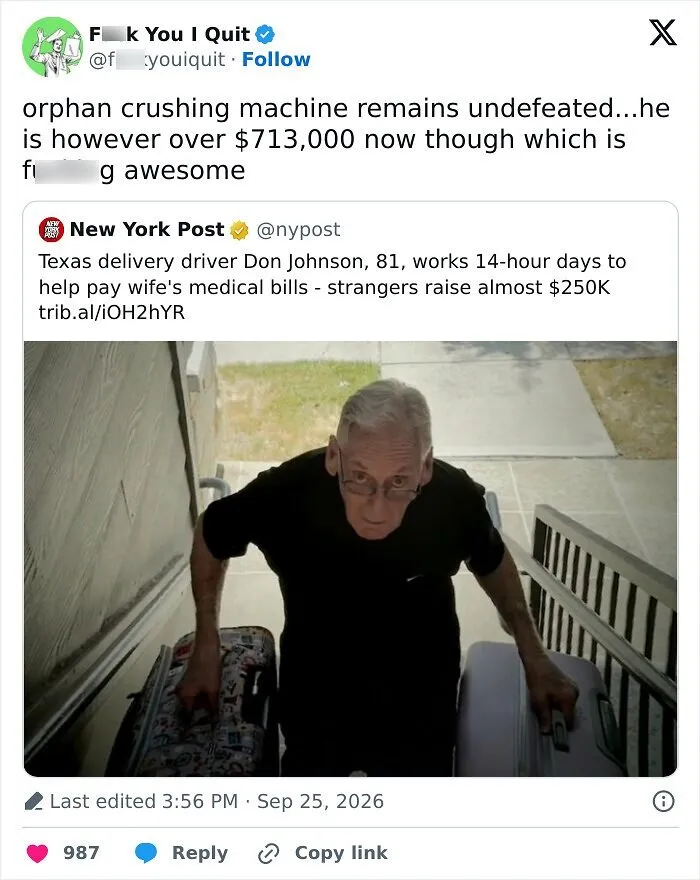 81-year-old delivery driver works long hours to pay medical bills amid fundraiser