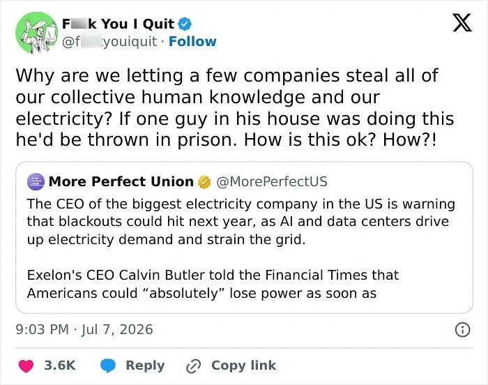 CEO warns of potential blackouts as AI and data centers increase electricity demand and strain grid