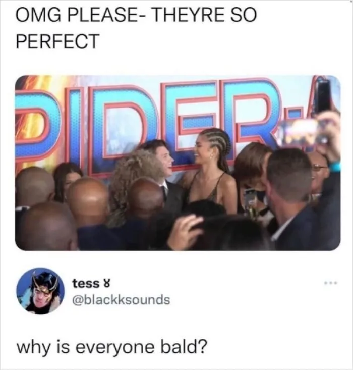 A sarcastic reply to a post showing celebrities surrounded by fans.