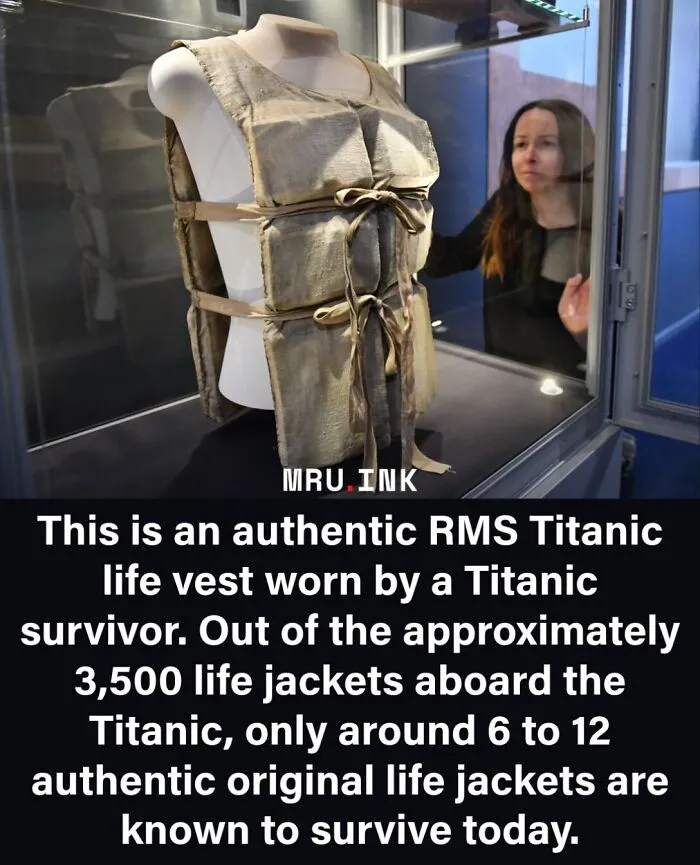 An authentic RMS Titanic life vest in a museum, revealing strange facts about survival