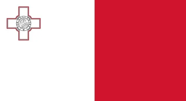 Flag of Malta with vertical white and red halves and George Cross detail, part of similar flags test.