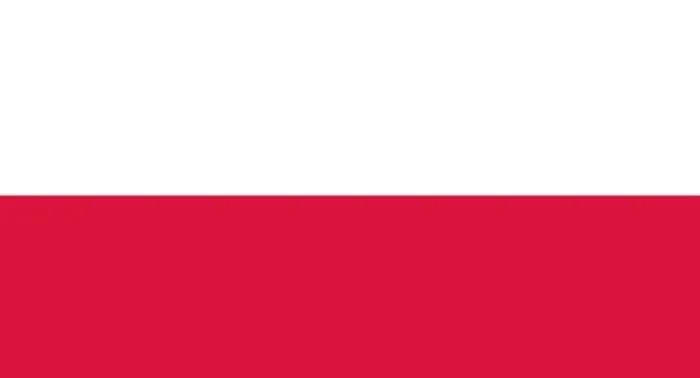 Flag of Poland with two horizontal bands of white and red, featured in a similar flags quiz.