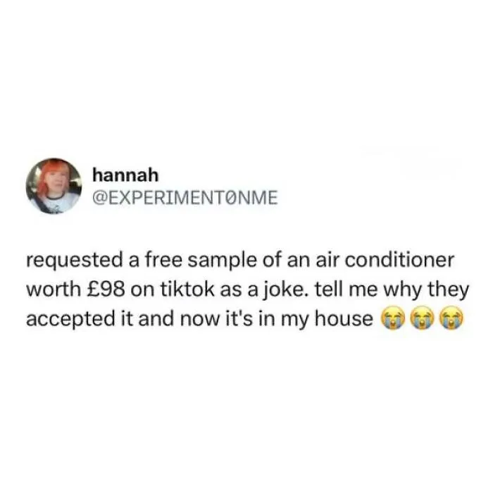 Social media text post sharing a funny story, adding to hilarious memes about being British.