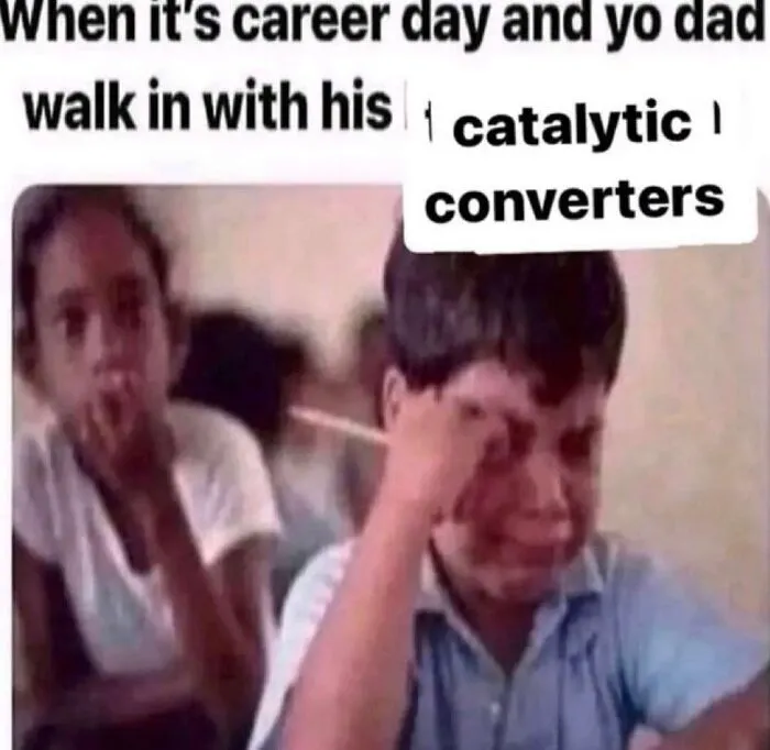 A funny meme featuring a crying student, shared as absurd internet posts.