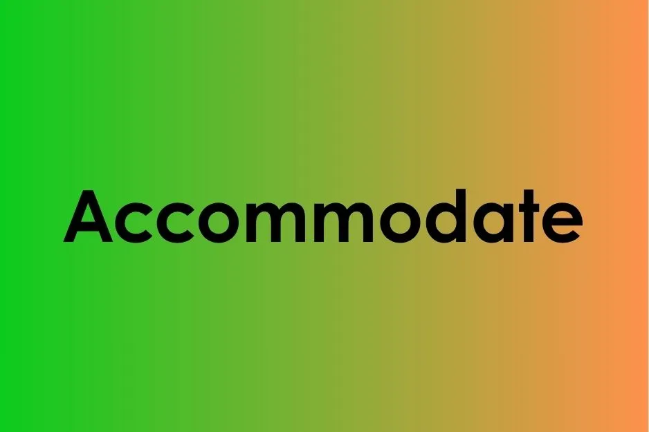 Example of a correctly spelled word on a green and orange gradient background.