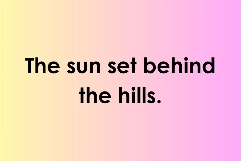 Simple sentence example text on a pink gradient background related to complex sentence quiz questions.