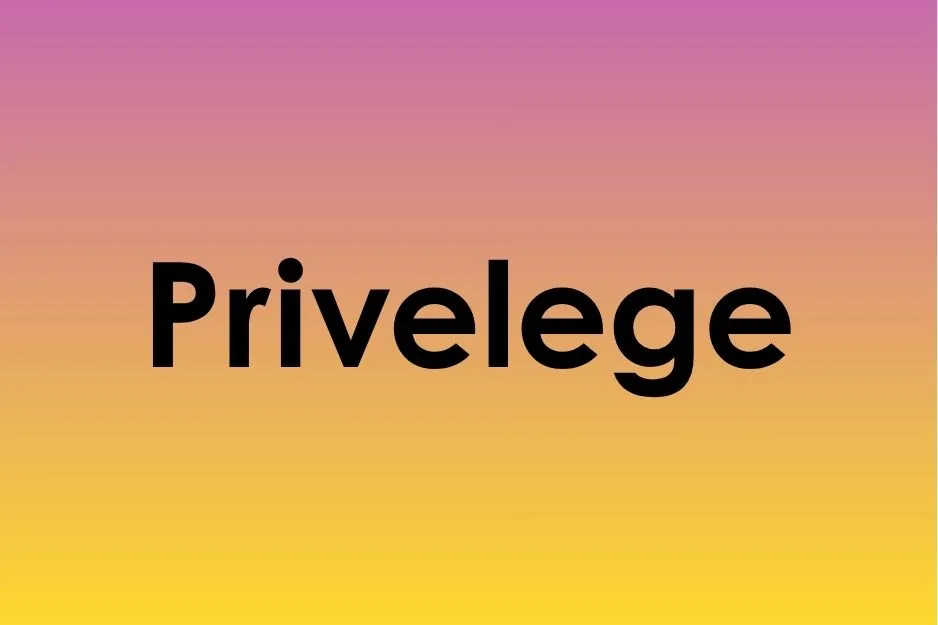 Spelling quiz option showing the misspelled word Privelege on a pink and yellow background.