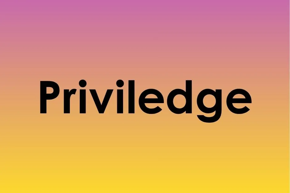Spelling quiz option showing the misspelled word Priviledge on a gradient background.