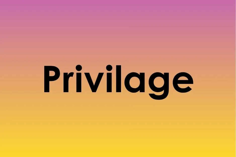 Spelling quiz option displaying the misspelled word Privilage on a colorful gradient background.