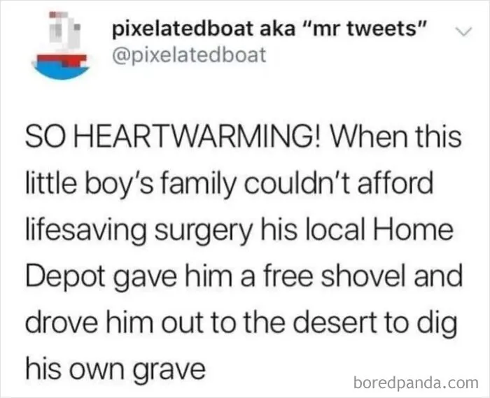 A satirical social media post highlighting healthcare issues, representing dark dystopian memes.