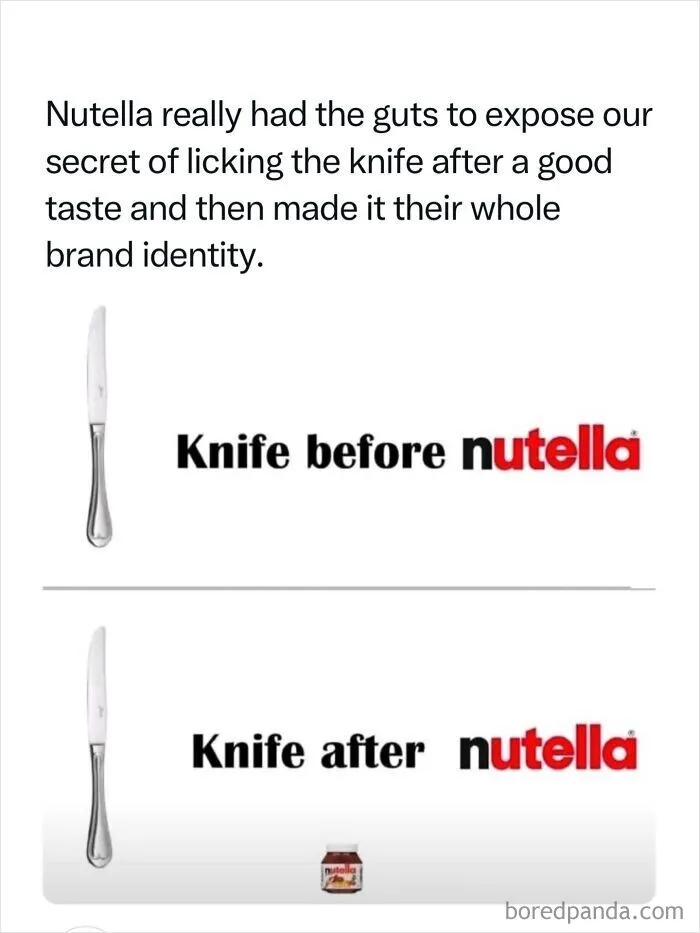 Simple and clever Nutella print ad demonstrating iconic ads in consumer marketing.