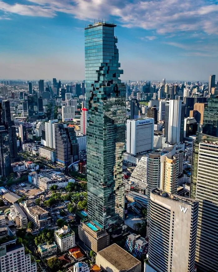 MahaNakhon pixelated skyscraper illustrates bizarre shapes in urban architecture
