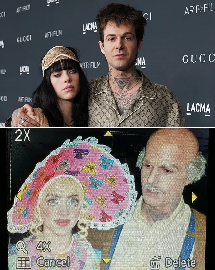 Billie Eilish and Jesse Rutherford in controversial baby and old man celebrities halloween costumes