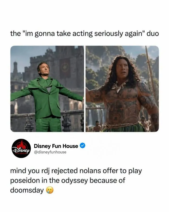 Pop culture meme featuring actors in serious roles with acting comeback theme