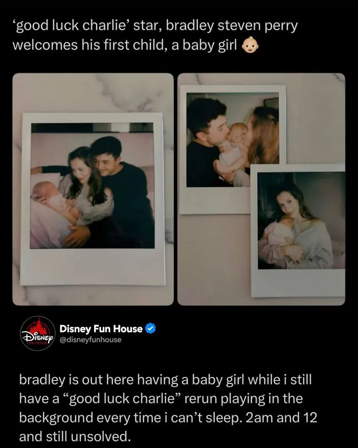 Bradley Steven Perry welcomes baby girl with family photos
