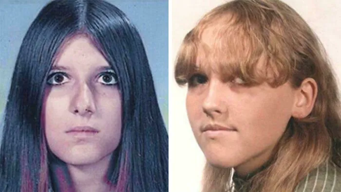 Side-by-side portraits of two young women, associated with unsolved creepy mysteries.