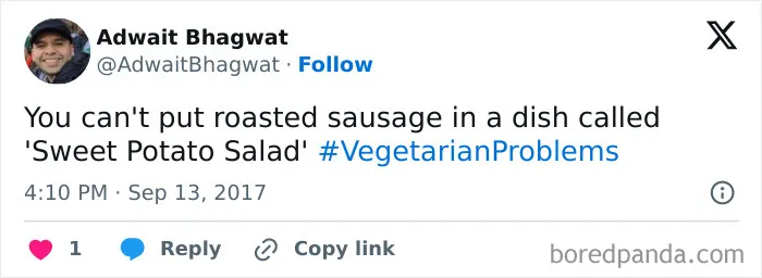 65 Funny Vegetarian Tweets For Those Who Are Tired Of Explaining Their Diet For The 100th Time