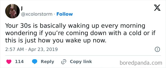 Waking up in your 30s wondering if you're sick or just feeling tired now adulthood meme