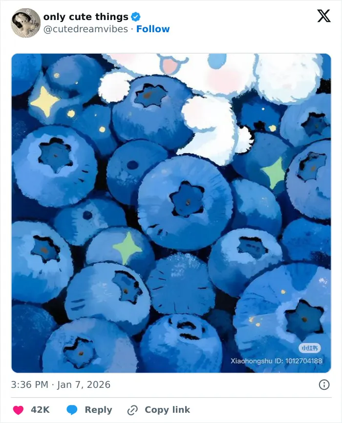 Artistic close-up illustration of blueberries for adorable little things