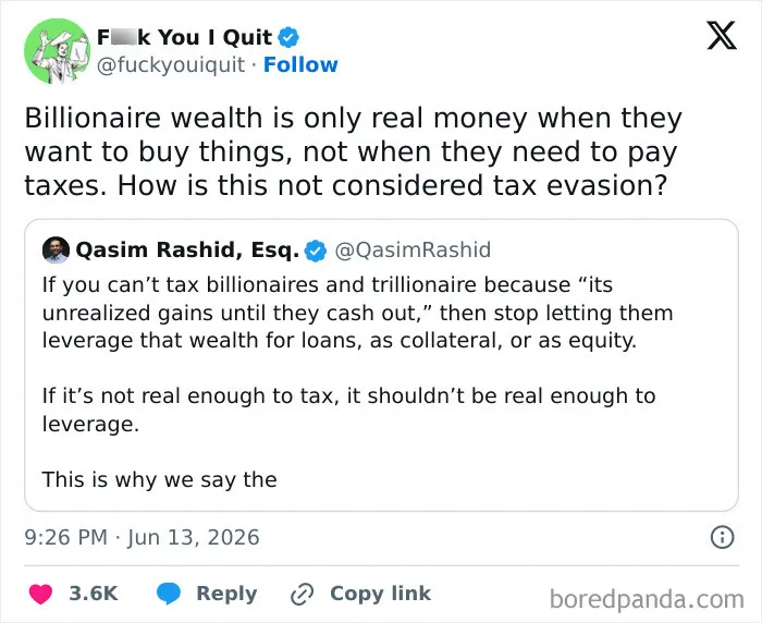 Discussion on billionaire wealth as real money linked to tax evasion and financial leverage