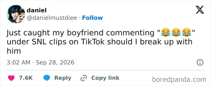 Amusing marriage tweets about funny relationship dealbreakers and social media habits.