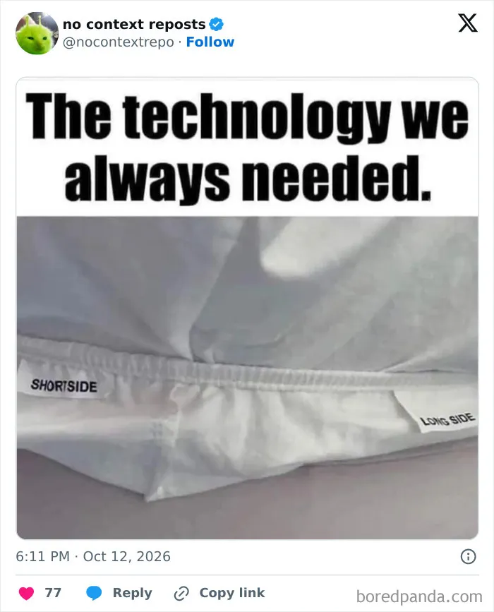 Labels on sheet edges show short side and long side in technology meme
