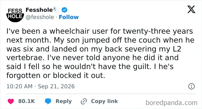 A touchingly honest post featuring anonymous confessions about a parent keeping a secret to protect their son.