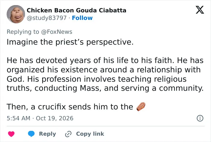 Priest's family breaks silence with explosive statement about crucifix falling on him, after his haunting final words are spoken 36 Priest's family breaks silence with explosive statement about crucifix falling on him, after his haunting final words are spoken
