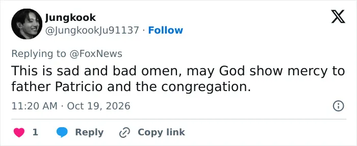 Priest's family breaks silence with explosive statement about crucifix falling on him, after his haunting final words are spoken 22 Priest's family breaks silence with explosive statement about crucifix falling on him, after his haunting final words are spoken