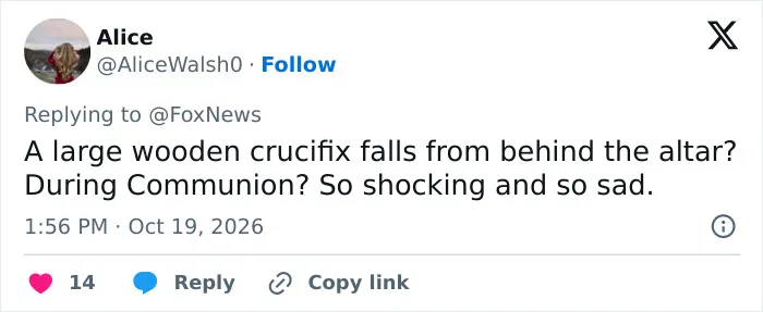 Priest's family breaks silence with explosive statement about crucifix falling on him, after his haunting final words are spoken 20 Priest's family breaks silence with explosive statement about crucifix falling on him, after his haunting final words are spoken