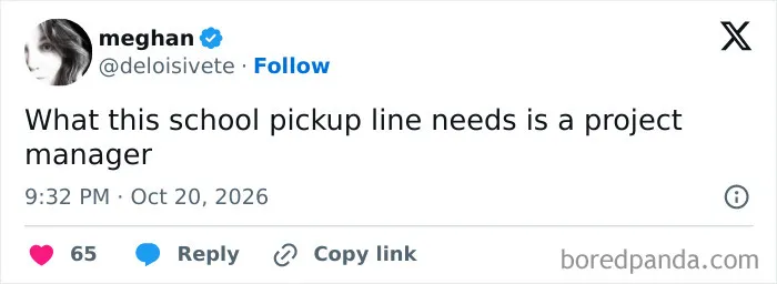 Funny tweets from October about needing a project manager for school pickup.