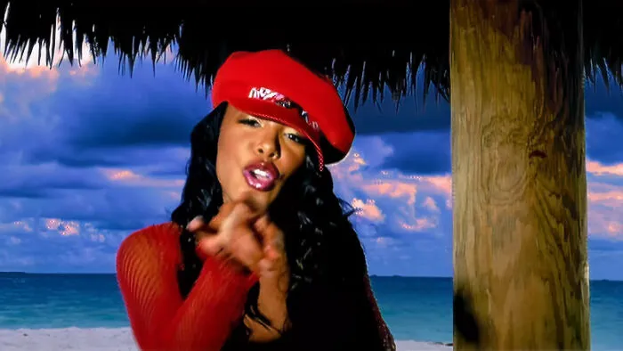 Aaliyah in her Rock the Boat music video, recalling pop culture events that happened in 2001