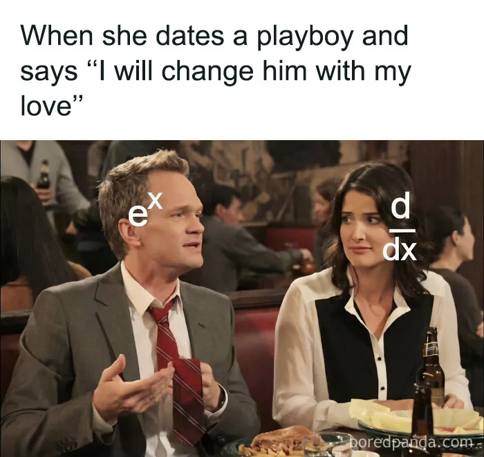 How I Met Your Mother meme featuring math calculus concepts, part of amusing physics posts