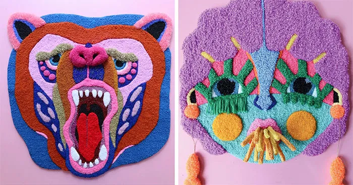 Ina Dyreborg Turns A Simple Tufting Needle Into Expressive Textile Art (21 Pics)
