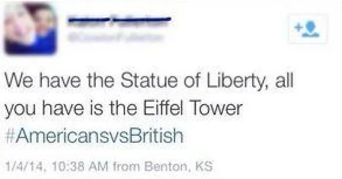 Screenshot of an absurd social media post comparing monuments, representing funny moments